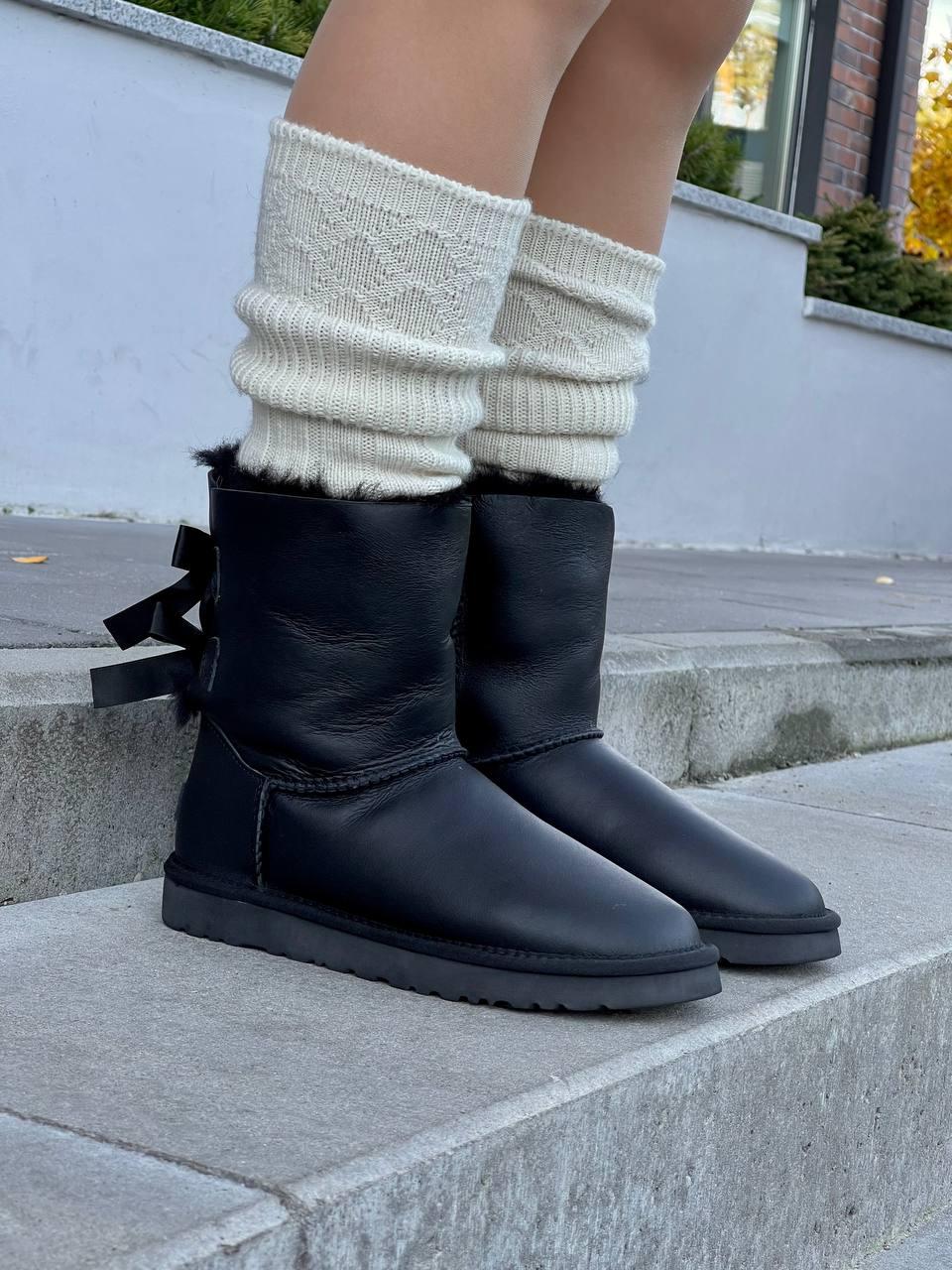 Ugg Bailey Bow II Boot Black Leather