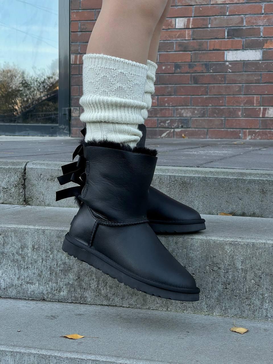 Ugg Bailey Bow II Boot Black Leather