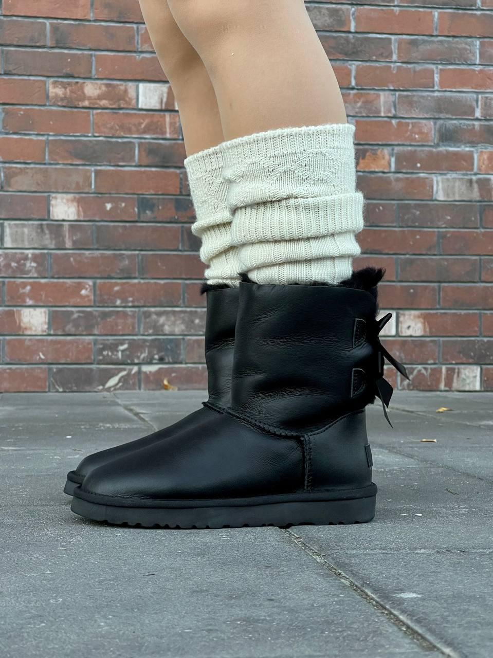 Ugg Bailey Bow II Boot Black Leather