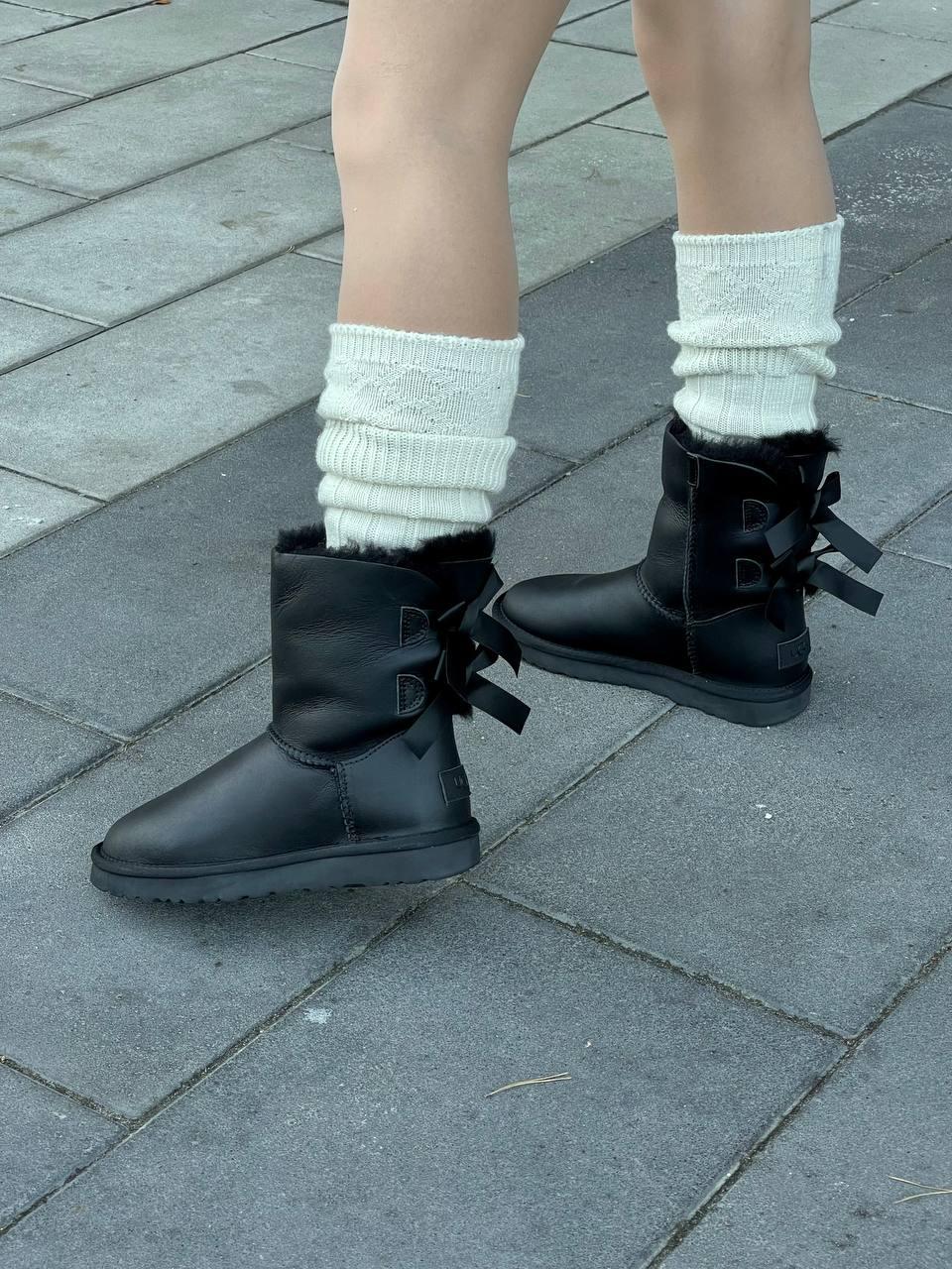 Ugg Bailey Bow II Boot Black Leather