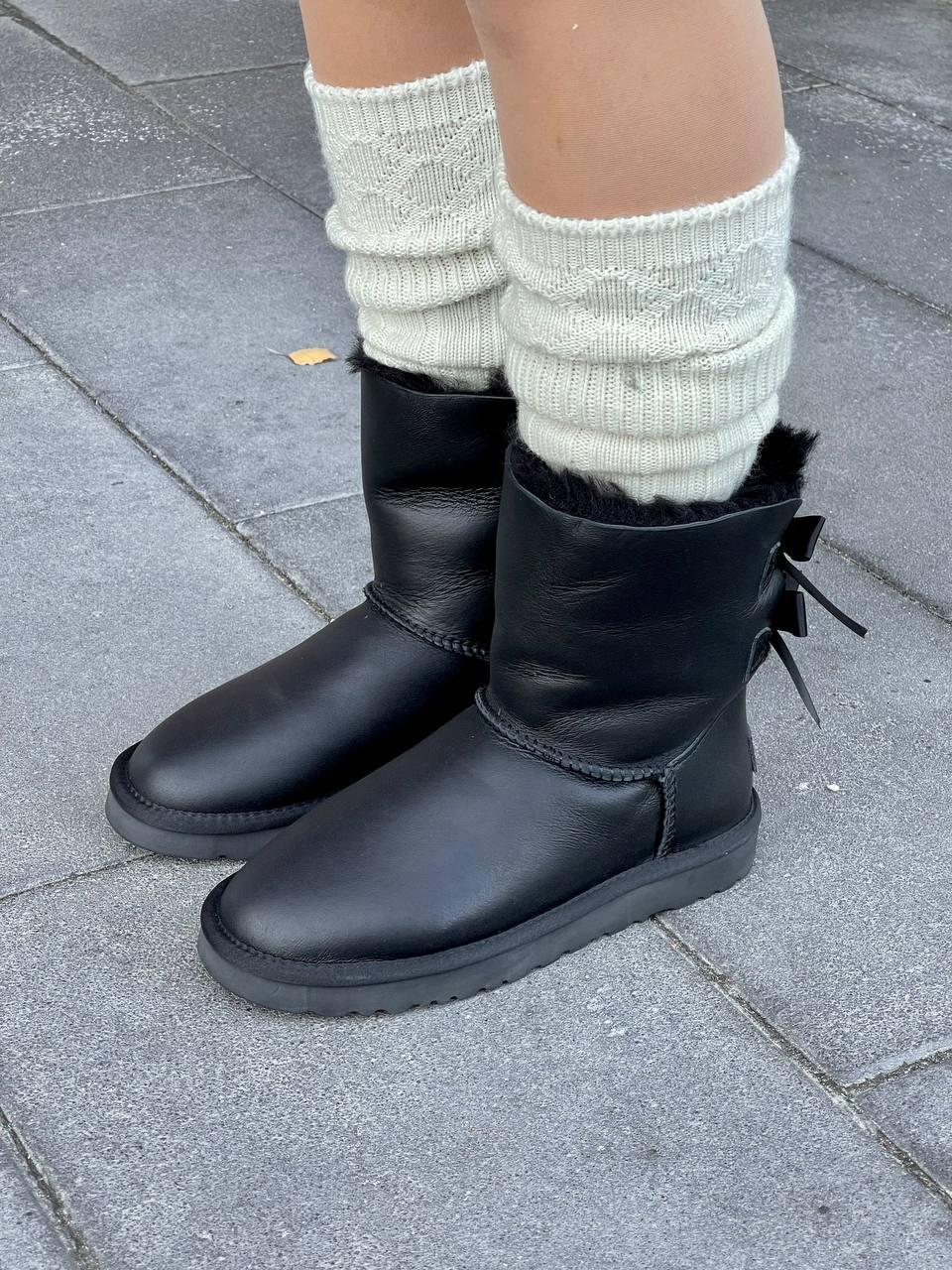 Ugg Bailey Bow II Boot Black Leather